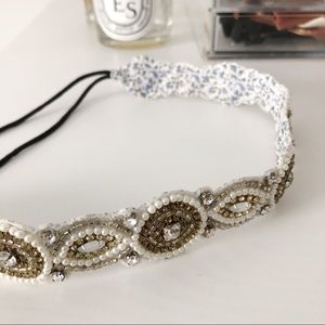 Anthropologie headband with pearls and gems